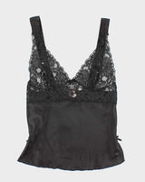 Vintage 90s La Vie En Rose Lace Satin Cami - S