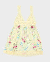 Vintage Y2k 00s La Vie En Rose Floral Mesh Cami - XS