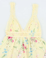 Vintage Y2k 00s La Vie En Rose Floral Mesh Cami - XS