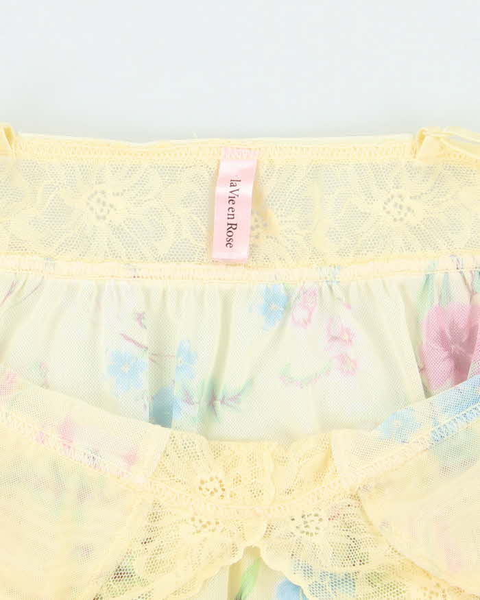 Vintage Y2k 00s La Vie En Rose Floral Mesh Cami - XS