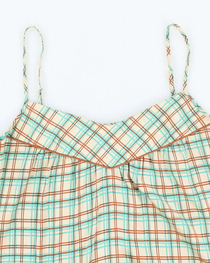 Vintage Penguin Silk Checked Cami - S