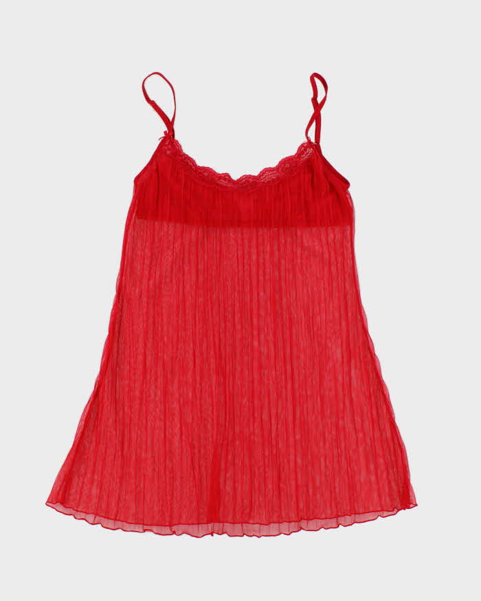 Vintage Y2k 00s La Senza Mesh Pleated Cami - XS