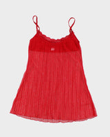 Vintage Y2k 00s La Senza Mesh Pleated Cami - XS