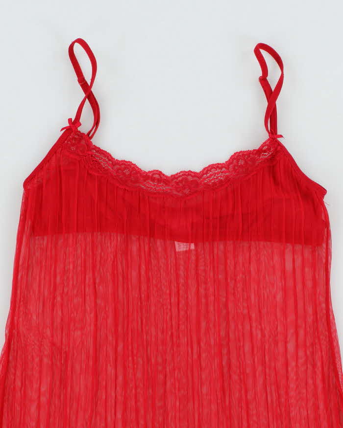 Vintage Y2k 00s La Senza Mesh Pleated Cami - XS
