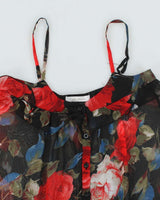 Vintage 90s Costa Blanca Mesh Button-Up Floral Cami - S