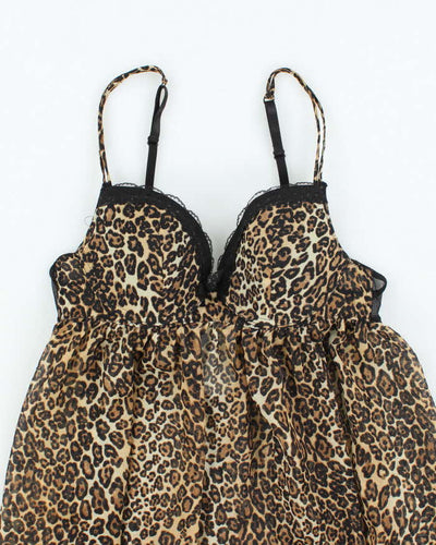 Vintage Y2k 00s Marilyn Monroe Leopard Print Top - M