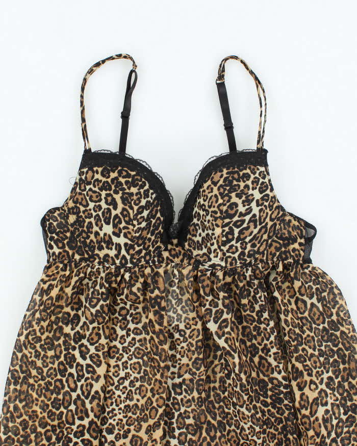 Vintage Y2k 00s Marilyn Monroe Leopard Print Top - M