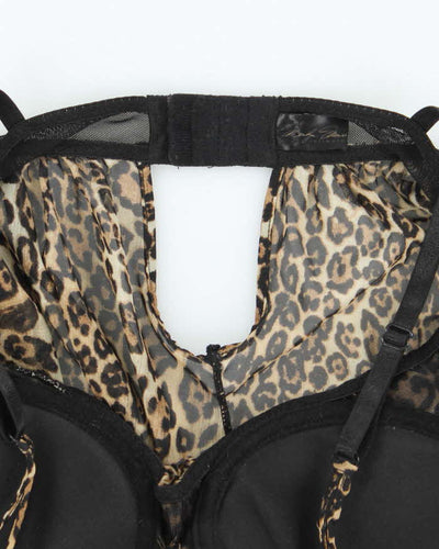 Vintage Y2k 00s Marilyn Monroe Leopard Print Top - M