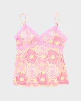 Vintage Y2k 00s La Senza Floral Mesh Cami - S