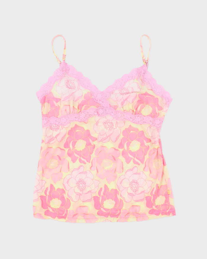 Vintage Y2k 00s La Senza Floral Mesh Cami - S