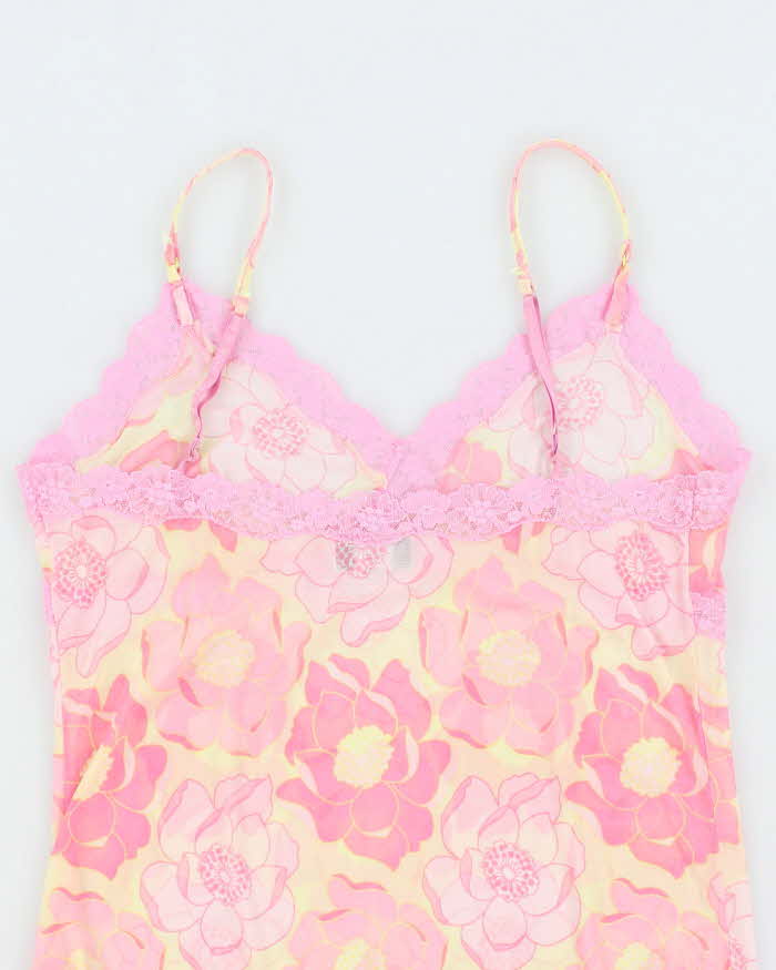 Vintage Y2k 00s La Senza Floral Mesh Cami - S