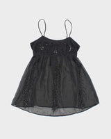 Vintage 90s 00s Seduction Beaded Mesh Cami - S