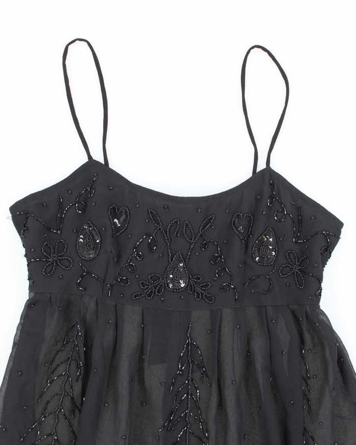 Vintage 90s 00s Seduction Beaded Mesh Cami - S