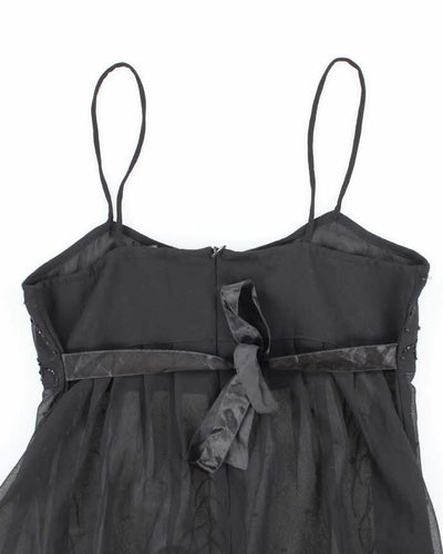 Vintage 90s 00s Seduction Beaded Mesh Cami - S