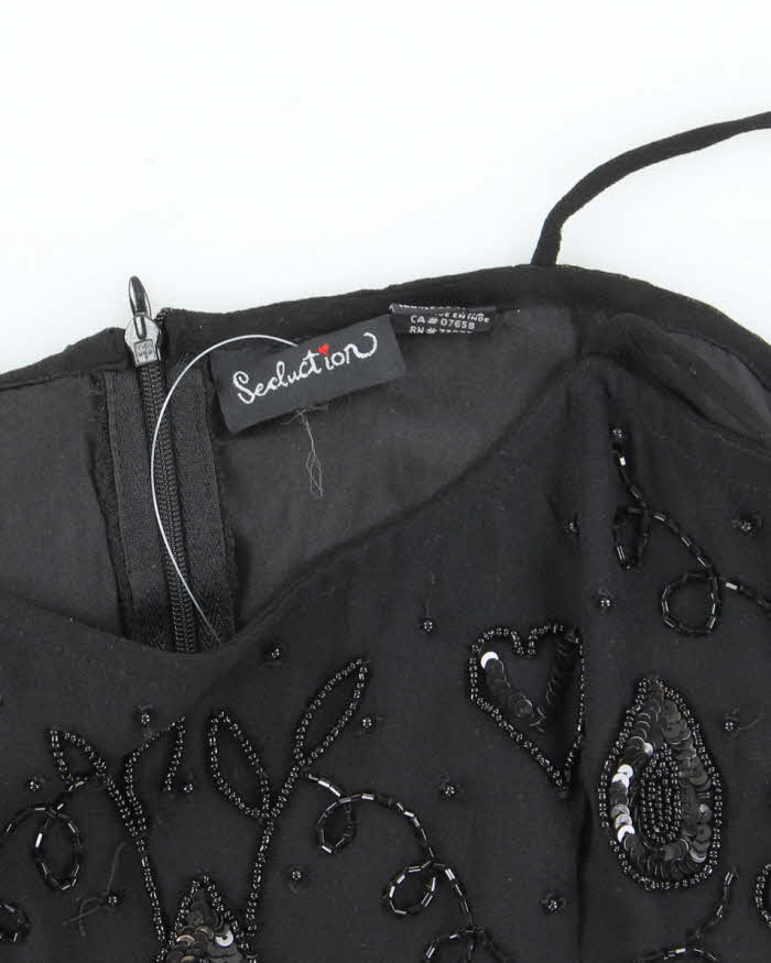 Vintage 90s 00s Seduction Beaded Mesh Cami - S