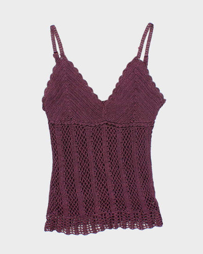 Vintage Y2k 00s Le Chateau Crochet Sparkly Cami - S