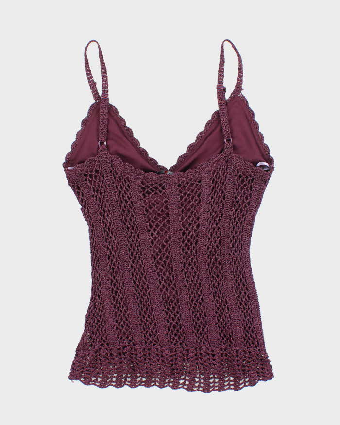 Vintage Y2k 00s Le Chateau Crochet Sparkly Cami - S