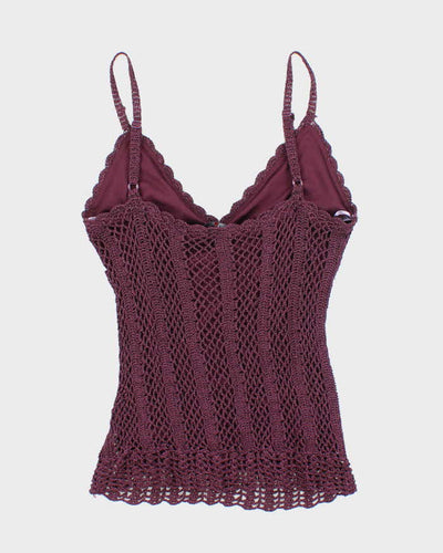 Vintage Y2k 00s Le Chateau Crochet Sparkly Cami - S