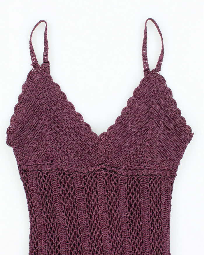 Vintage Y2k 00s Le Chateau Crochet Sparkly Cami - S
