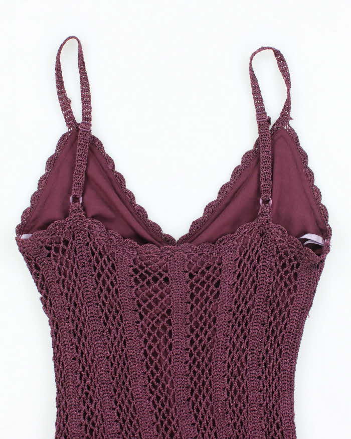 Vintage Y2k 00s Le Chateau Crochet Sparkly Cami - S