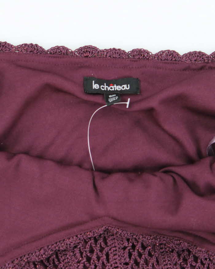 Vintage Y2k 00s Le Chateau Crochet Sparkly Cami - S