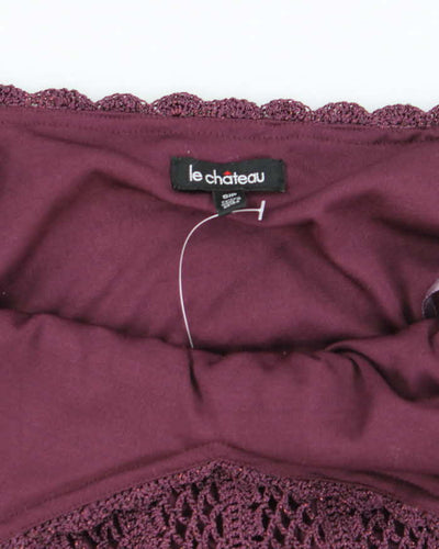 Vintage Y2k 00s Le Chateau Crochet Sparkly Cami - S