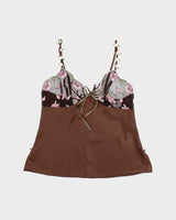 Vintage 90s Brown Satin Cami - M