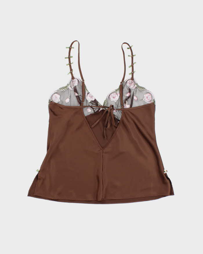 Vintage 90s Brown Satin Cami - M
