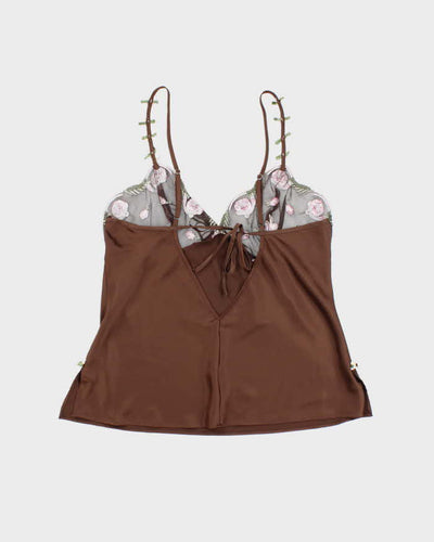 Vintage 90s Brown Satin Cami - M