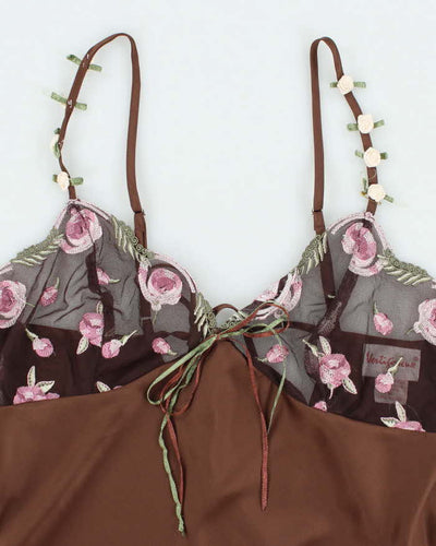 Vintage 90s Brown Satin Cami - M
