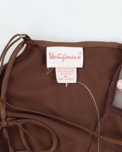 Vintage 90s Brown Satin Cami - M