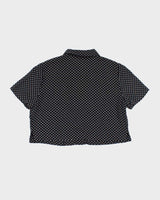 Vintage 90s  Maggie London Polka Dot Cropped Blouse - M
