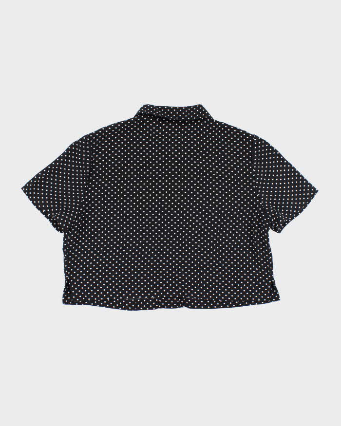 Vintage 90s  Maggie London Polka Dot Cropped Blouse - M