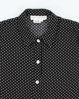 Vintage 90s  Maggie London Polka Dot Cropped Blouse - M