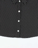 Vintage 90s  Maggie London Polka Dot Cropped Blouse - M