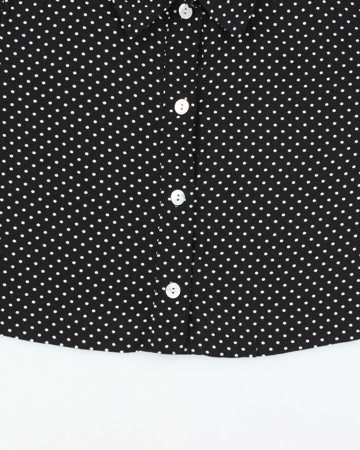 Vintage 90s  Maggie London Polka Dot Cropped Blouse - M