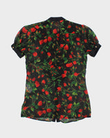 Vintage 00s Dolce &amp; Gabbana Floral Silk Sheer Blouse - S
