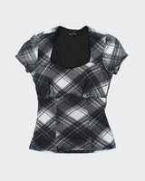 Vintage Y2k 00s Le Chateau Checked Blouse - M