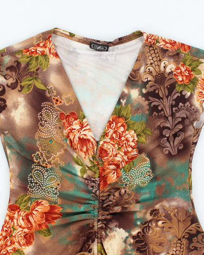 Vintage Y2k 00s Clientele Ruched Blouse - S