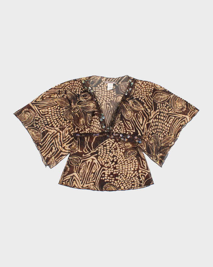Vintage Y2k 00sCeline Sheer Sparkly Blouse - S