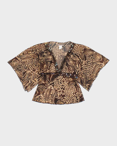 Vintage Y2k 00sCeline Sheer Sparkly Blouse - S