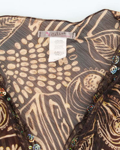 Vintage Y2k 00sCeline Sheer Sparkly Blouse - S