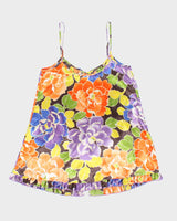 Vintage Y2k 00s La Senza Satin Floral Tie-front Cami - M