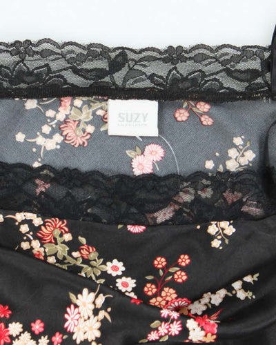 Vintage Y2k 00s Suzy Satin Floral Cami - S