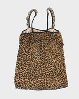 Vintage Y2k 00s Leopard Print Mesh Cami - XS