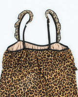 Vintage Y2k 00s Leopard Print Mesh Cami - XS