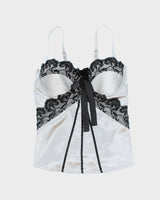 Vintage Y2k 00s Seduction Satin Bustier Cami - XS