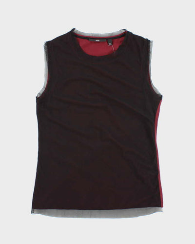 Vintage Y2k 00s Hugo Boss Mesh Overlay Top - M