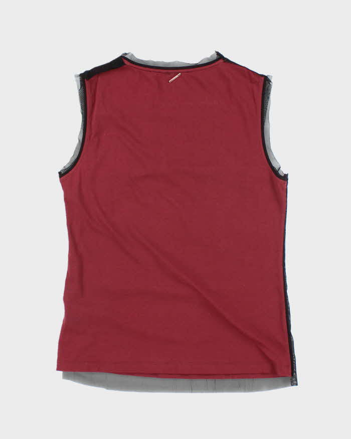 Vintage Y2k 00s Hugo Boss Mesh Overlay Top - M