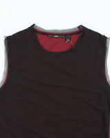 Vintage Y2k 00s Hugo Boss Mesh Overlay Top - M
